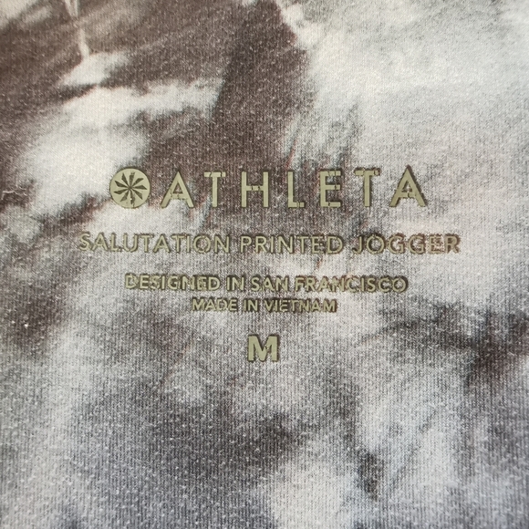 Athleta Salutation Printed Joggers Calypso Navy Tie Dye Pockets Athleisure Sz M - Picture 7 of 9